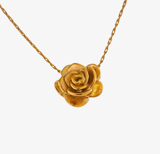 GOLD FLOWER PENDANT NECKLACE