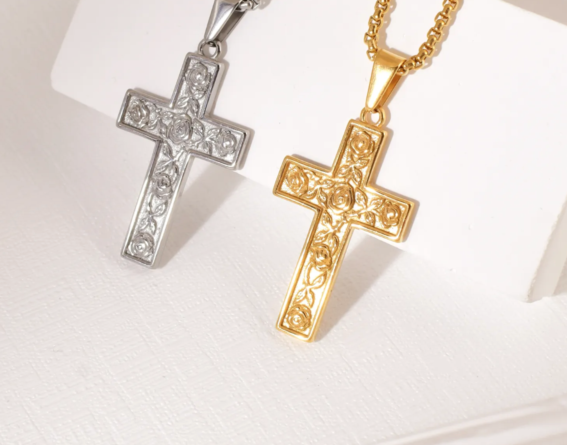 ETERNAL ROSE CROSS CHAIN