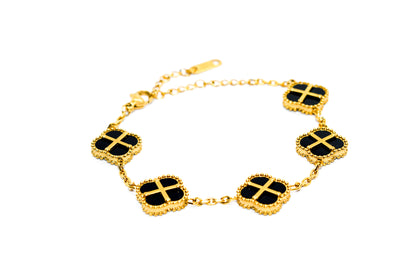 SR CLOVER BRACELET - BLACK