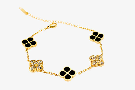 BLACK CLOVER TWO-TONE BRACELET